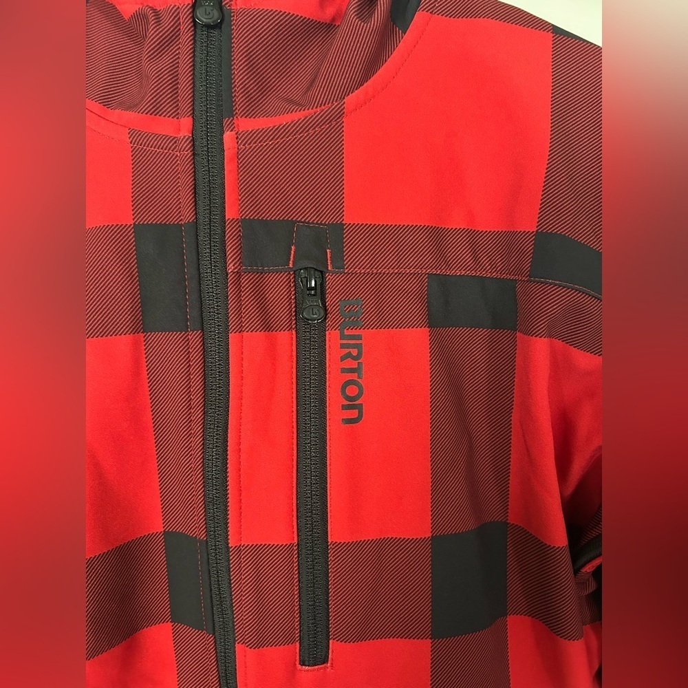 NWOT BURTON Snowboard Coat Mens Plaid Red Insulated Ski Winter Jacket Medium - Picture 2 of 10